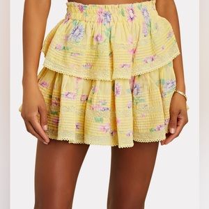 NWOT loveshackfancy ruffled floral mini skirt